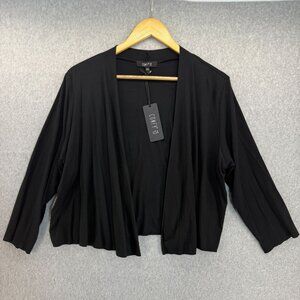 Comfy USA Womens Large Black Open‎ Front Sophia Cardigan Crop Modal Blend NWT